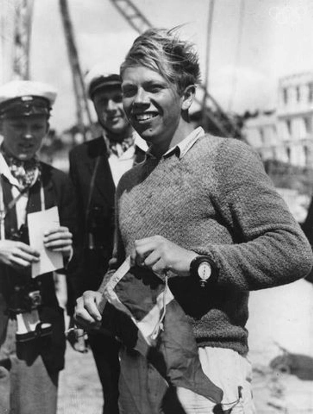Paul Elvstrom (1928-2016) at the 1948 Olympics photo copyright SW taken at  and featuring the  class
