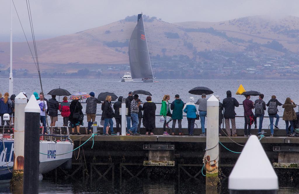 CQS nears the finish line in the rain. photo copyright Crosbie Lorimer http://www.crosbielorimer.com taken at  and featuring the  class