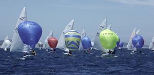 Day 2 – Jerwoods lead downwind - Gemmill Homes Flying 15 Australian Championship photo copyright Jonny Fullerton taken at  and featuring the  class