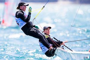 29er Girls - Natasha Bryant / Annie Wilmot - 2016 Aon Youth Sailing World Championships photo copyright Pedro Martinez / Sailing Energy / World Sailing taken at  and featuring the  class