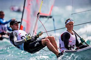 29er - Marcus Piron Kirketerp / Sebastian Olsen - 2016 Aon Youth Sailing World Championships photo copyright Pedro Martinez / Sailing Energy / World Sailing taken at  and featuring the  class