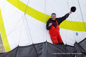 Enda O'Coineen (IRL), skipper Kilcullen Voyager - Team Ireland, at start of the Vendee Globe, in Les Sables d'Olonne, France, on November 6th, 2016 - 2016 Vendee Globe photo copyright Jean-Marie Liot / DPPI / Vendée Globe http://www.vendeeglobe.org taken at  and featuring the  class