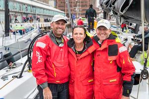 Rob Dulieu Donna Hay Aaron Row at the finish - 2016 Rolex Sydney Hobart Yacht Race photo copyright  Andrea Francolini Photography http://www.afrancolini.com/ taken at  and featuring the  class