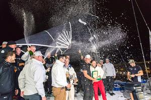 Time to receive the magnificent Rolex timepiece for the Line Honours win. - Rolex Sydney Hobart Yacht Race photo copyright Andrea Francolini taken at  and featuring the  class
