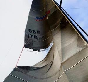 The mainsail of Nemesis which split more than halfway across from the leech - RORC Transatlantic Race photo copyright James Heald taken at  and featuring the  class