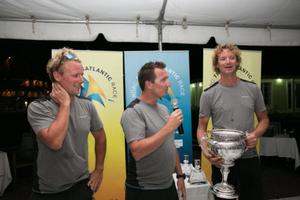 Victory and the trophy for Team Aragon from Holland - RORC Transatlantic Race photo copyright RORC/Arthur Daniel taken at  and featuring the  class