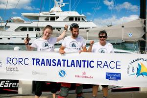 Catherine Pourre, Benoit Hochart and Anna-Maria Renken are highly experienced ocean racers, but the RORC Transatlantic Race first time they had come together as a team photo copyright RORC/Arthur Daniel taken at  and featuring the  class