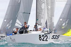 Gian Luca Perego's Maidollis 3 ITA822 with Carlo Fracassoli helming - 2016 Melges 24 World Championship - Miami - Day 4 photo copyright  Pierrick Contin http://www.pierrickcontin.fr/ taken at  and featuring the  class