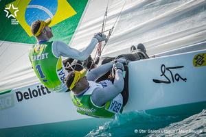 Bow: 98 / Sail: BRA 8494 / Skipper: Robert Scheidt BRA / Crew: Henry Boening BRA - 2016 Star Sailors League Finals photo copyright  Marc Rouiller / Star Sailors League taken at  and featuring the  class