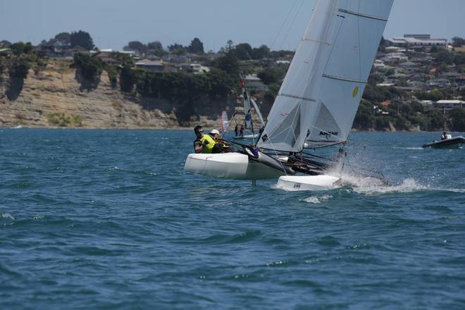 Nacra 17 - Oceanbridge NZL Sailing Regatta - Day 2 &copy;  Will Calver - Ocean Photography http://www.oceanphotography.co.nz/