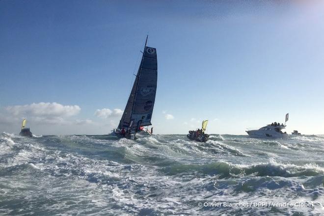 Finish arrival of Nandor Fa (Spirit of Hungary) - Vendée Globe ©  Olivier Blanchet / DPPI / Vendee Globe http://www.vendeeglobe.org/