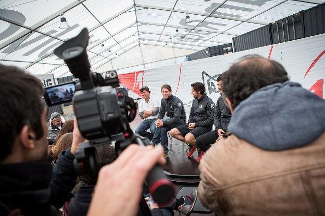 Charles Caudrelier and the team talk to media in Lisbon about the completion of the boat refit, the training schedule and crew selection - Volvo Ocean Race © Eloi Stichelbaut / Dongfeng Race Team