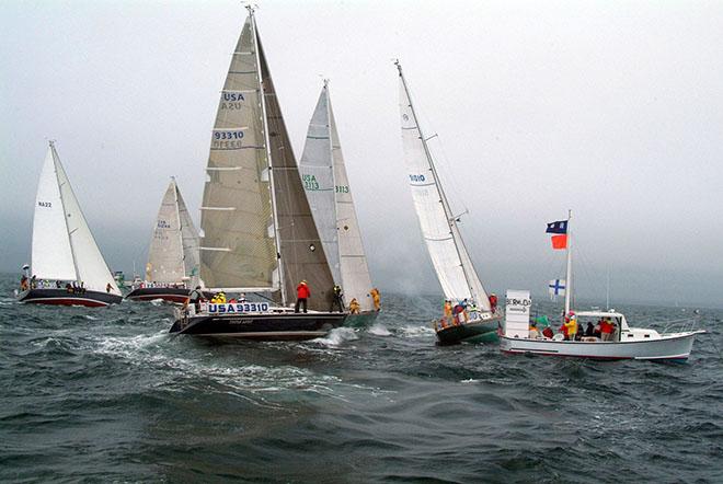 Class B starts  the 2009 Marion Bermuda Race with Joe Mele's 'Triple Lindy' near the boat end of the line. The 'Triple Lindy' team cut their offshore teeth on Bermuda Races before heading down under for the 2016 Sydney Hobart Race. The 2017 race is scheduled to start June 9, 2017 © Talbot Wilson