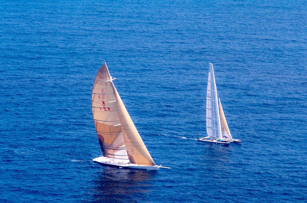 The 1988 America's Cup was the 27th America's Cup regatta, and was contested between the defender, San Diego Yacht Club represented by Stars & Stripes H3, and the challenger, the Mercury Bay Boating Club represented by KZ-1. photo copyright Bob Grieser/Outside Images www.outsideimages.com taken at  and featuring the  class