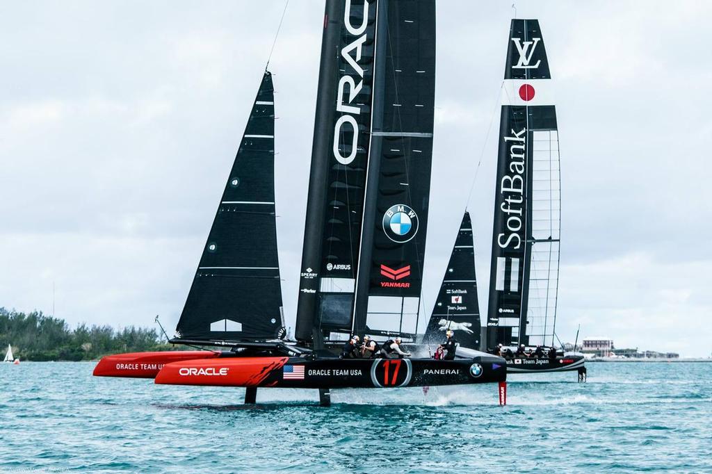 Oracle Team USA and Softbank Team Japan - America's Cup Practice racing in AC45-S -, January 2017 photo copyright Americas Cup Media www.americascup.com taken at  and featuring the  class