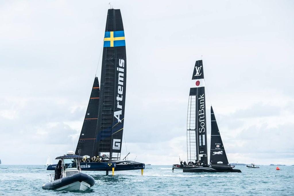 Artemis Racing and Softbank Team Japan - America's Cup Practice racing in AC45-S -, January 2017 photo copyright Americas Cup Media www.americascup.com taken at  and featuring the  class