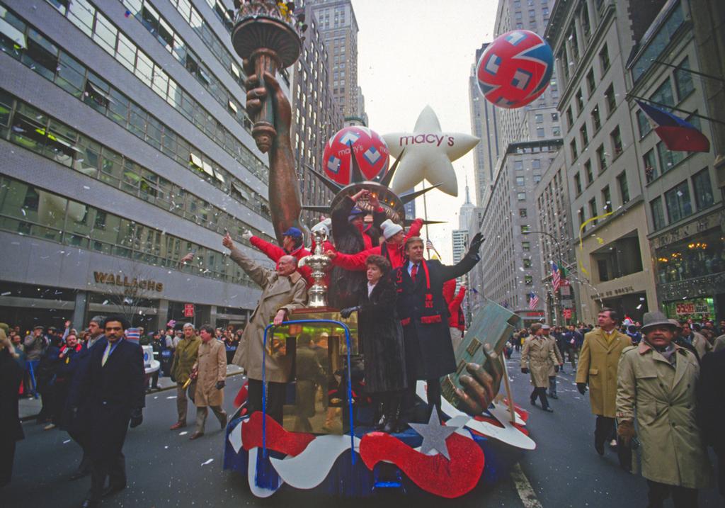 Stars & Stripes, winner of the America's Cup 1987 in the Victory Parade in New York - with the parade funded by now-President Donald Trump(right) © Daniel Forster http://www.DanielForster.com