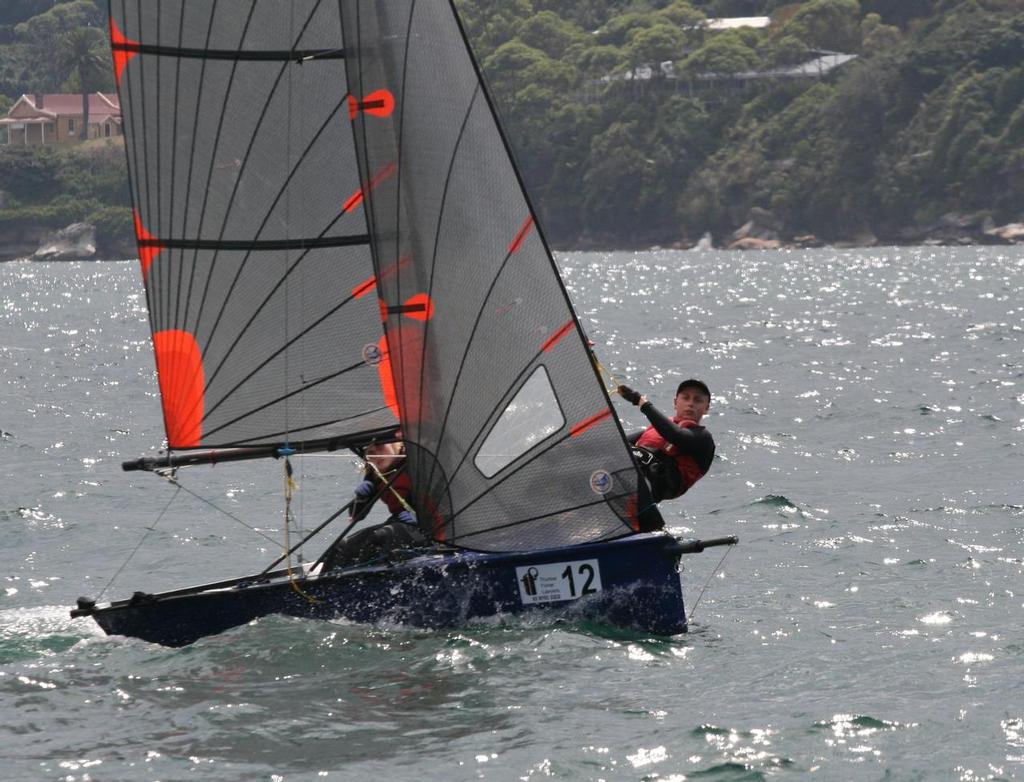 Kiera Vickery and Peter McLeod from Lane Cove 12ft Sailing Skiff Club  - 2016-17 Ronstan Cherub NSW State Championships Round Three photo copyright Fiona Lunsmann taken at  and featuring the  class