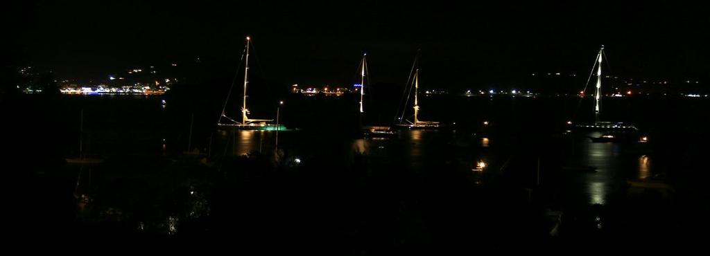 Kingfisher Lodge view by night - Millennium Cup and Bay of Islands Sailing Week, January 2017 photo copyright Steve Western www.kingfishercharters.co.nz taken at  and featuring the  class