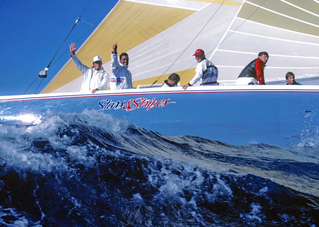 Dennis Conner skippers  
Stars & Stripes to a win in the 1987 America's Cup 
February, 1987 
 
 
 photo copyright Daniel Forster http://www.DanielForster.com taken at  and featuring the  class