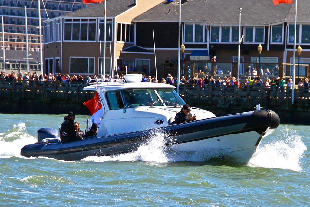 Protector VIP boat - 2013 Americas Cup, San Francisco. USA photo copyright Richard Gladwell www.photosport.co.nz taken at  and featuring the  class