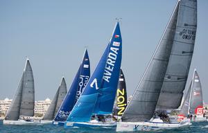 EFG Sailing Arabia - The Tour 2016. Dubai. UAE. In-Port racing close to the city shoreline. photo copyright Mark Lloyd http://www.lloyd-images.com taken at  and featuring the  class