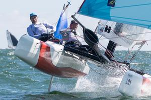 Last year’s champions from WA, Brett Burvill and Lachlan Gibson. - Pinkster Gin 2017 F18 Australian Championship photo copyright  Alex McKinnon Photography http://www.alexmckinnonphotography.com taken at  and featuring the  class