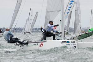 AUS 252 (21) hard at work with Glenn Randall and Brendan Smith from WA. - Pinkster Gin 2017 F18 Australian Championship photo copyright  Alex McKinnon Photography http://www.alexmckinnonphotography.com taken at  and featuring the  class