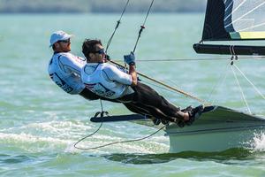 Fred Strammer (Nokomis, Fla.) and Trevor Burd (Marblehead, Mass.), Men’s 49er. photo copyright Jen Edney / US Sailing Team taken at  and featuring the  class