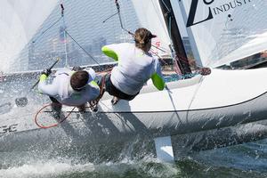 Hard at work for James Clark and Max Puttman. - Pinkster Gin 2017 F18 Australian Championship photo copyright  Alex McKinnon Photography http://www.alexmckinnonphotography.com taken at  and featuring the  class