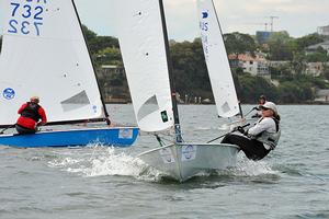 Liz Williams hiking in Race four - 2017 Henning Harders OK Dinghy Nationals photo copyright Bruce Kerridge taken at  and featuring the  class