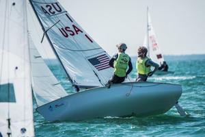 Stu McNay (Providence, R.I.) and Dave Hughes (Miami, Fla.), Men's 470.  - World Cup Series Miami 2017 photo copyright Jen Edney / US Sailing Team taken at  and featuring the  class