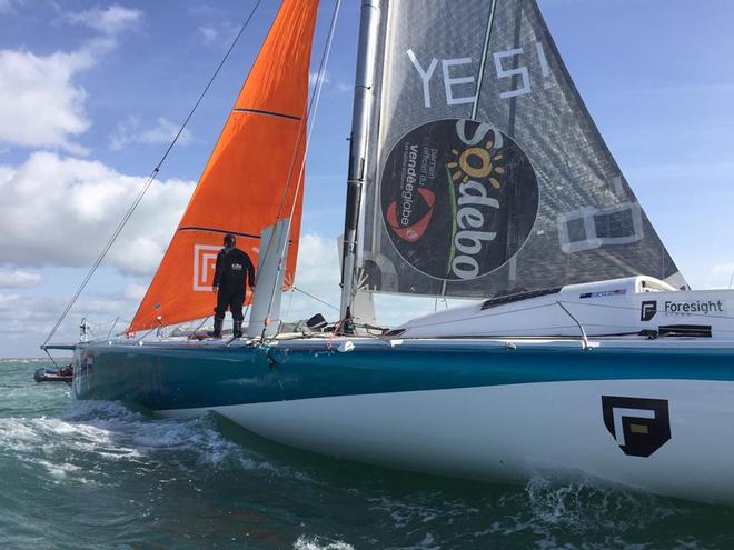  - Conrad Colman finishes under sail in the jury rigged Foresight Natural Energy, February 24, 2017 © Conrad Colman / Foresight Energy / Vendée Globe