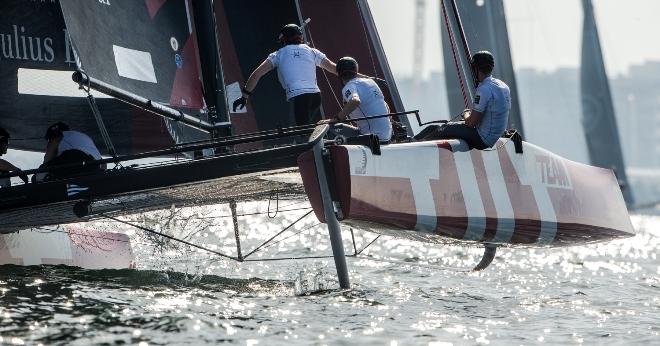 Team Tilt won today's first race before being black flagged – GC32 Championship © Jesus Renedo / GC32 Championship Oman