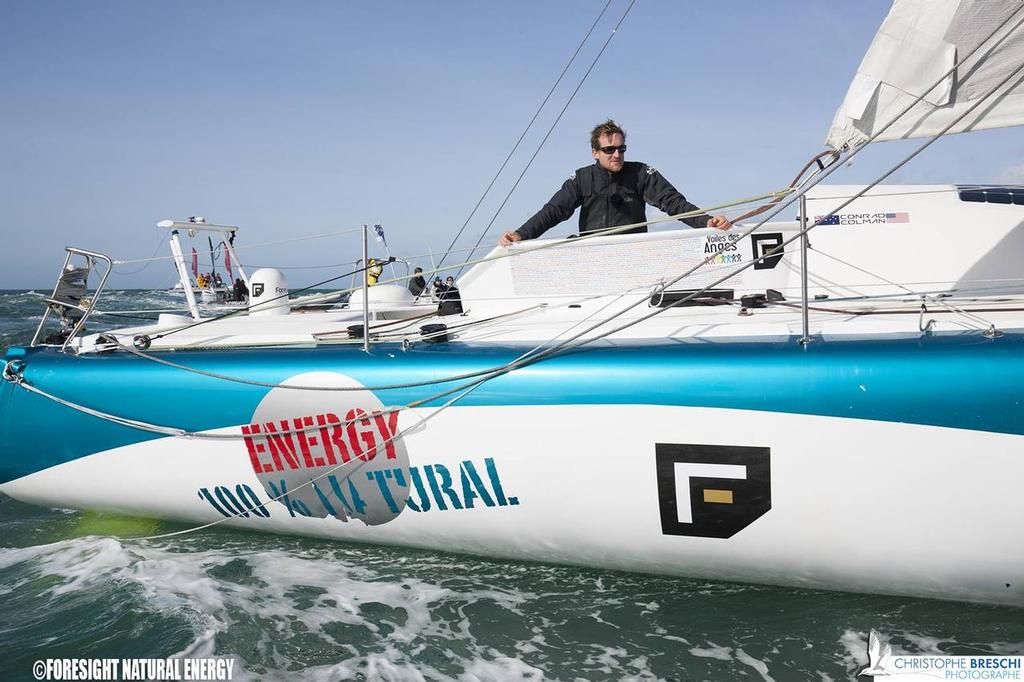 Conrad Colman finishes the Vendee Globe in Les Sables dÓlonne on February 24, 2017 - photo © Conrad Colman / Foresight Energy / Vendée Globe