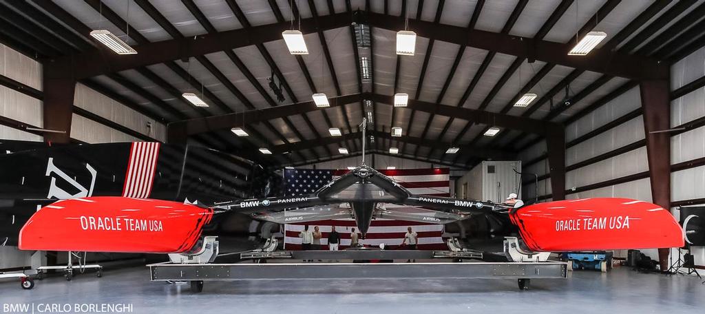 Oracle Team USA - new America&rsquo;s Cup Class boat - Unveiling - Bermuda, February 14, 2017 photo copyright BMW / Carlo Borlenghi taken at  and featuring the  class