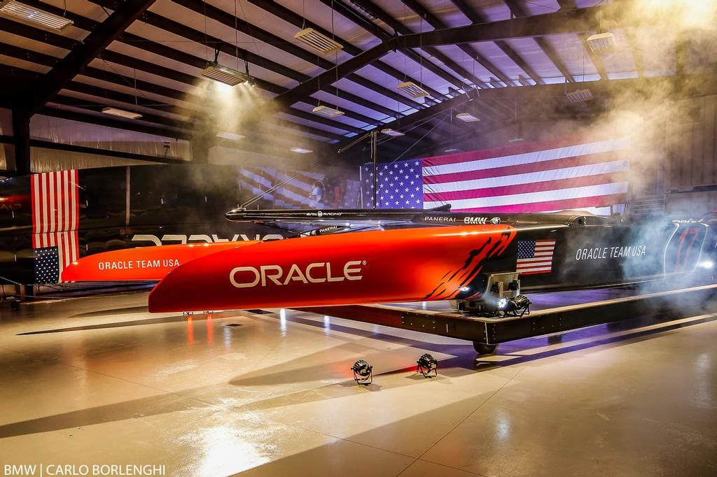 Oracle Team USA - new America&rsquo;s Cup Class boat - Unveiling - Bermuda, February 14, 2017 photo copyright BMW / Carlo Borlenghi taken at  and featuring the  class