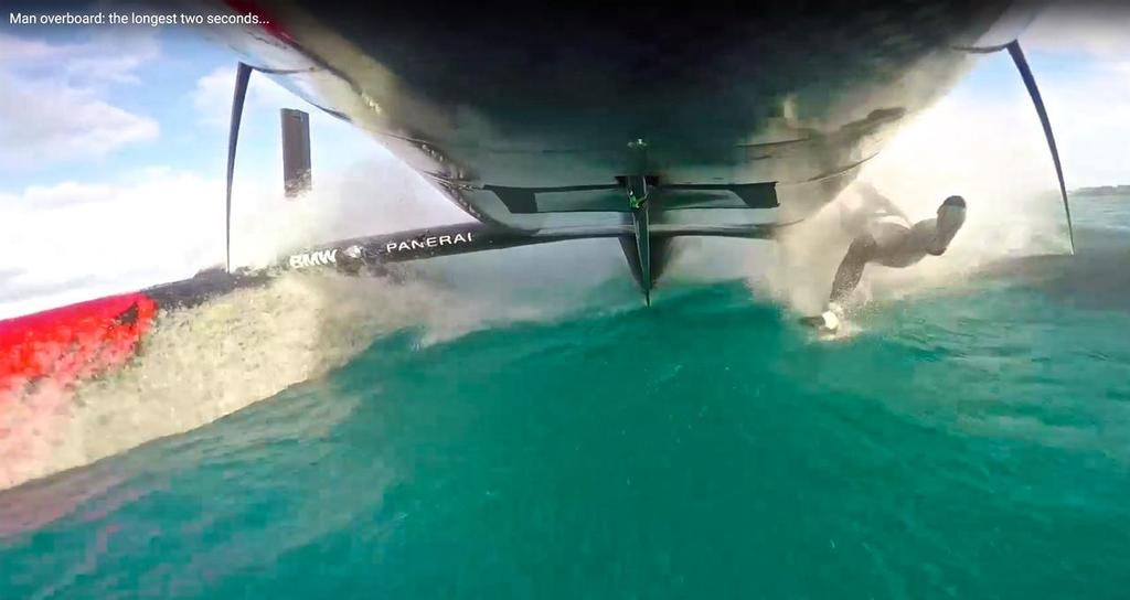  - Oracle Team lose Graeme Spence overboard from AC50 photo copyright Oracle Team USA media taken at  and featuring the  class