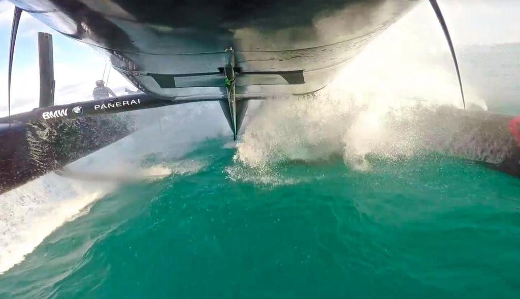  - Oracle Team lose Graeme Spence overboard from AC50 photo copyright Oracle Team USA media taken at  and featuring the  class