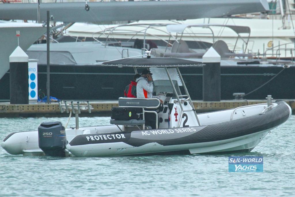 Spy boat - Day 1 006 - Emirates Team New Zealand - February 14, 2017 photo copyright Richard Gladwell www.photosport.co.nz taken at  and featuring the  class