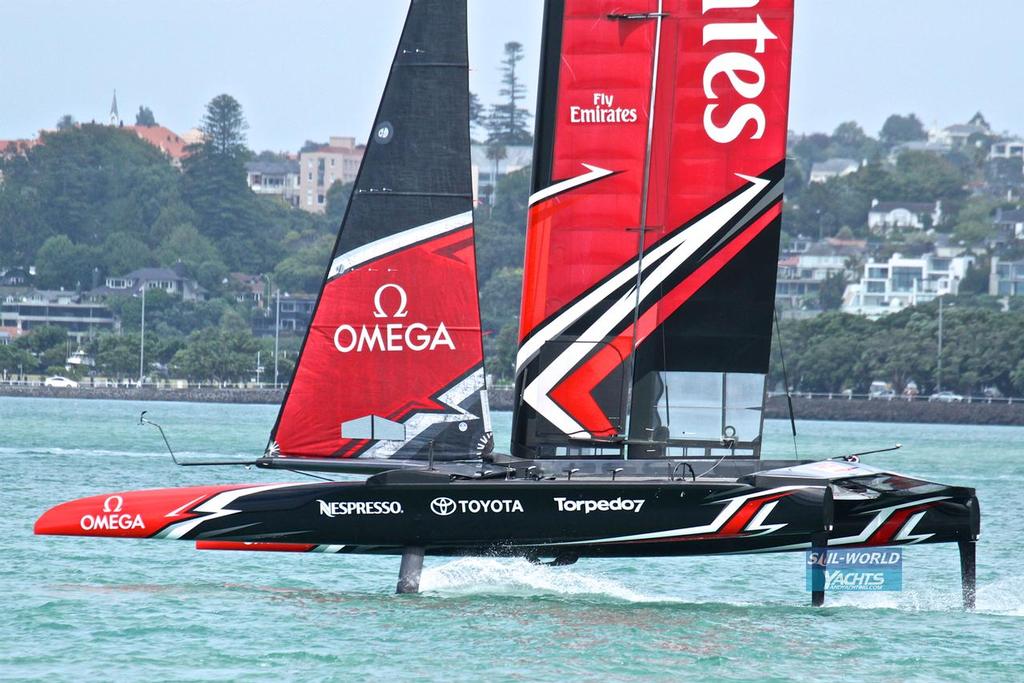 Emirates Team New Zealand's new AC50 sailing for the second time  from the Team's base in Auckland.  February 15, 2017 © Richard Gladwell www.photosport.co.nz