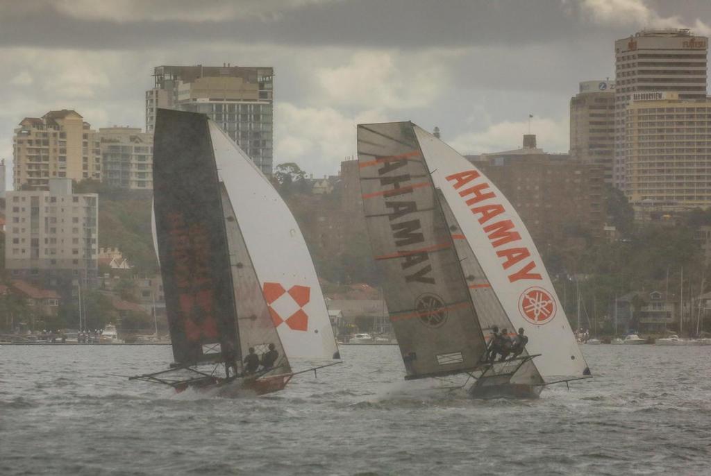 Yamaha before the incident - Race 3 - 2017 JJ Giltinan Trophy 18ft Skiff Championship, February 28, 2017 © Michael Chittenden 