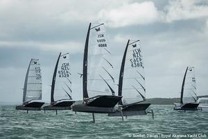 Fleet in action - 2017 Moth New Zealand Championship photo copyright Suellen Davies-Royal Akarana YC taken at  and featuring the  class