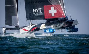 After another consistent day, Alinghi is up to second place – GC32 Championship photo copyright Jesus Renedo / GC32 Championship Oman taken at  and featuring the  class