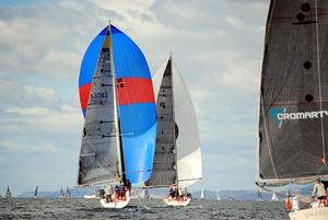 Wild West leads the fleet downwind in the Cruising (spinnakrs) Division 1. photo copyright  Peter Campbell taken at  and featuring the  class