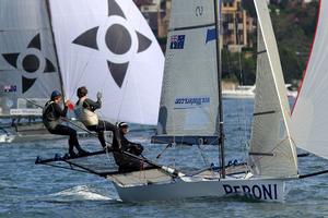Peroni home in fourth place after a consistent race - JJ Giltinan 18ft Skiff Championship photo copyright Frank Quealey /Australian 18 Footers League http://www.18footers.com.au taken at  and featuring the  class