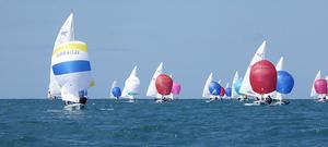 Race 6 leaders downwind - Penultimate Day - Flying Fifteen World Championship 2017 photo copyright Jonny Fullerton taken at  and featuring the  class