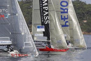 Race for fourth place - JJ Giltinan 18ft Skiff Championship photo copyright Frank Quealey /Australian 18 Footers League http://www.18footers.com.au taken at  and featuring the  class
