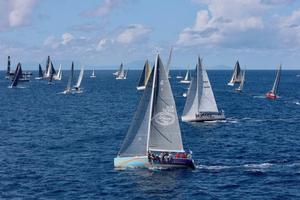 Ed Fishwick's J/122 Redshift on El Ocaso nailed the pin end at the first start which saw the combined IRC Two and IRC 3 fleet photo copyright RORC / Tim Wright taken at  and featuring the  class