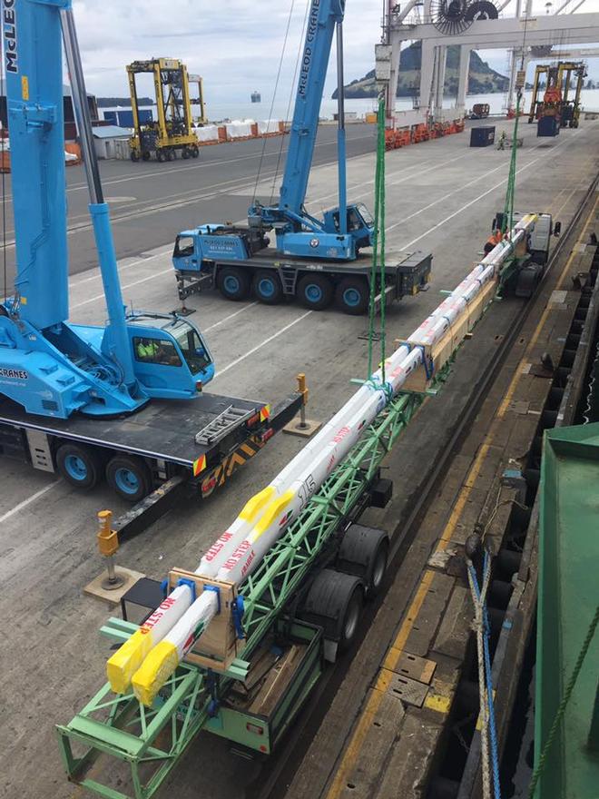  - Volvo 65 masts leave Southern Spars via Port of Tauranga bound for UK - March 1, 2017 © TNL Pindar